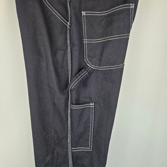 Five Star General Black Wide Leg 100% Cotton Mid Rise Carpenter Jeans 5 / 27 - Picture 8 of 16